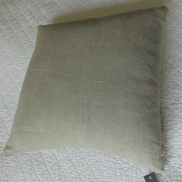 TRESHOLD Decorative Pillow 100% Linen Grey - Picture 2 of 2